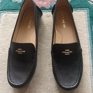 Coach Marley Black Leather driving Loafers size 8.5B